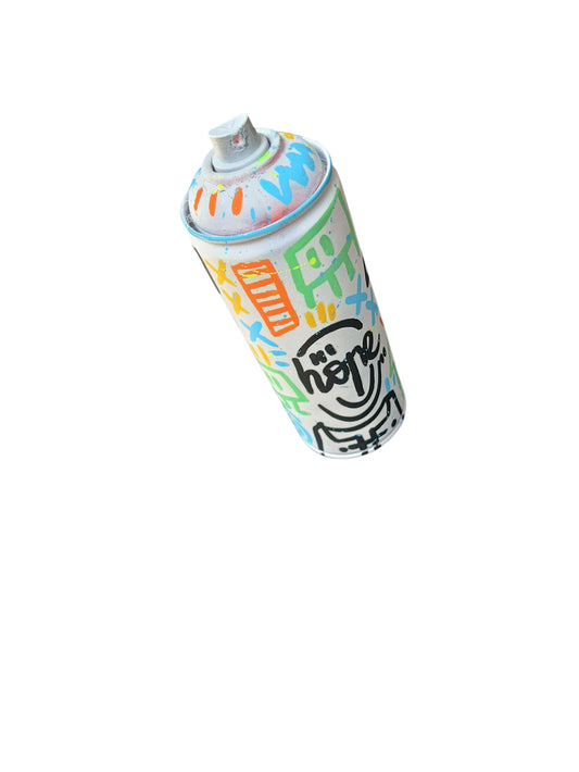 Spray multicolore en métal peint à la main, création artisanale unique, décoration artisanale éco-responsable, bijou fait.