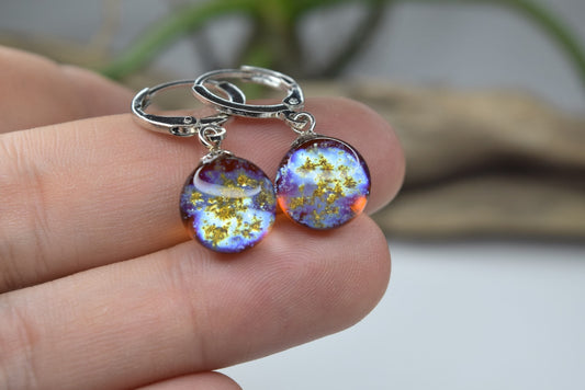 Boucles d'oreilles créoles en voie lactée