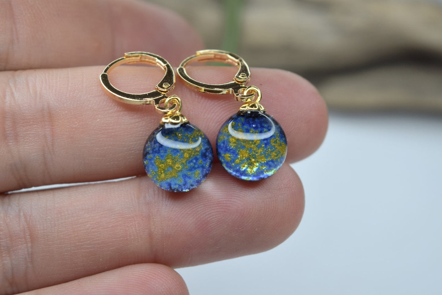 Boucles d'oreille créoles voie lactée