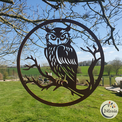 Archimède le Hibou : Sentinelle en Acier Corten