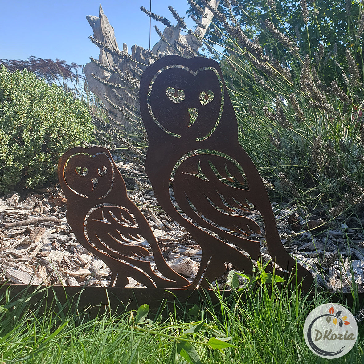 Chouette Effraie en acier corten pour le jardin