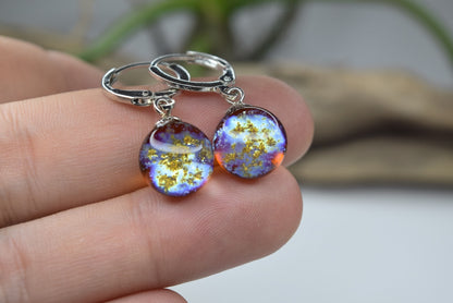 Boucles d'oreilles créoles en voie lactée