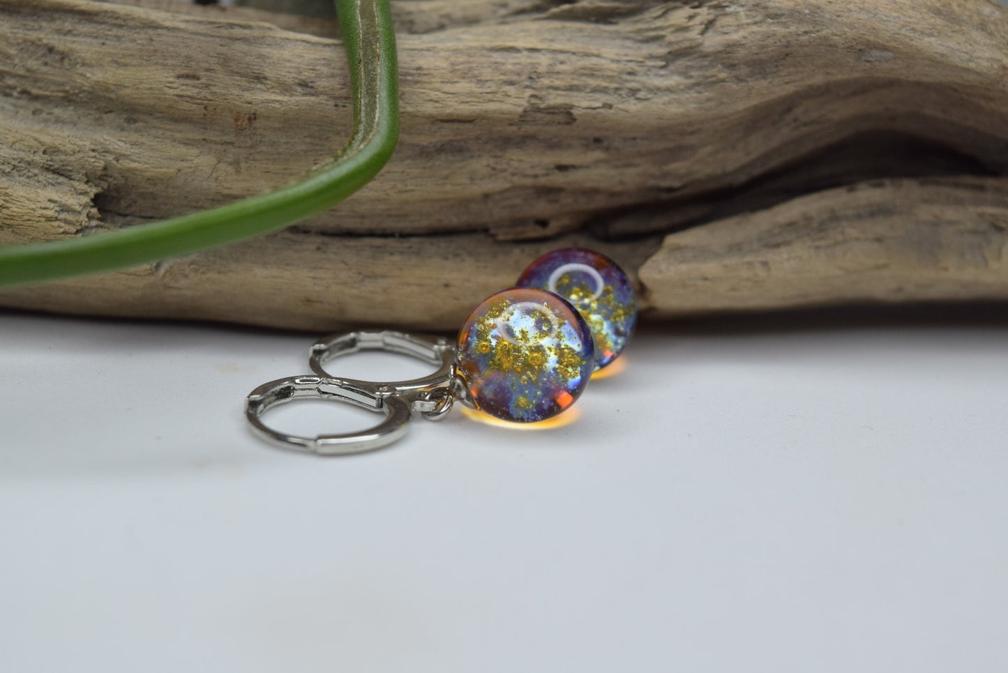 Boucles d'oreilles créoles en voie lactée