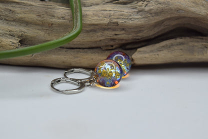 Boucles d'oreilles créoles en voie lactée