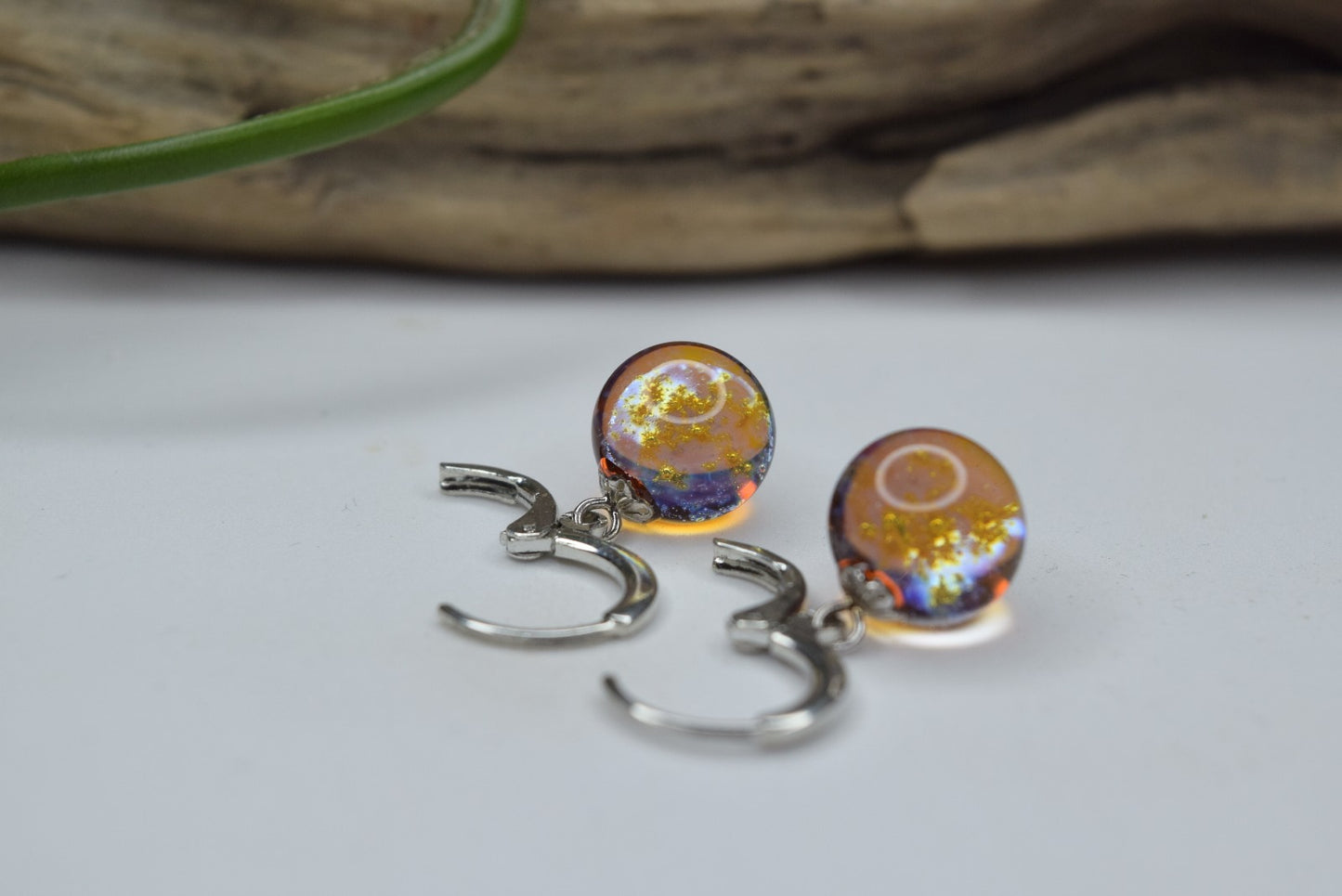 Boucles d'oreilles créoles en voie lactée