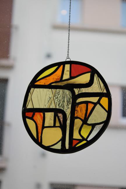 Vitrail artisanal rond