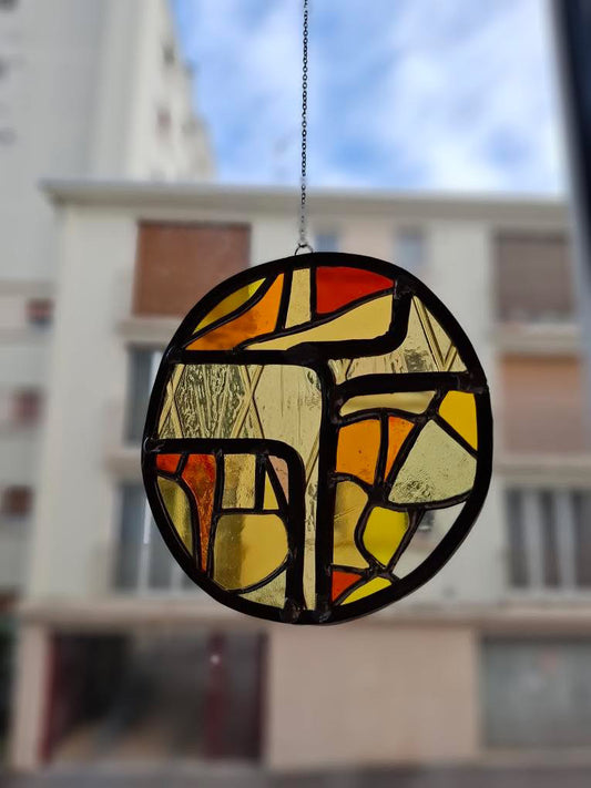 Vitrail artisanal rond