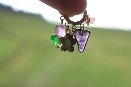 Boucles d’oreilles multicolores fleurs