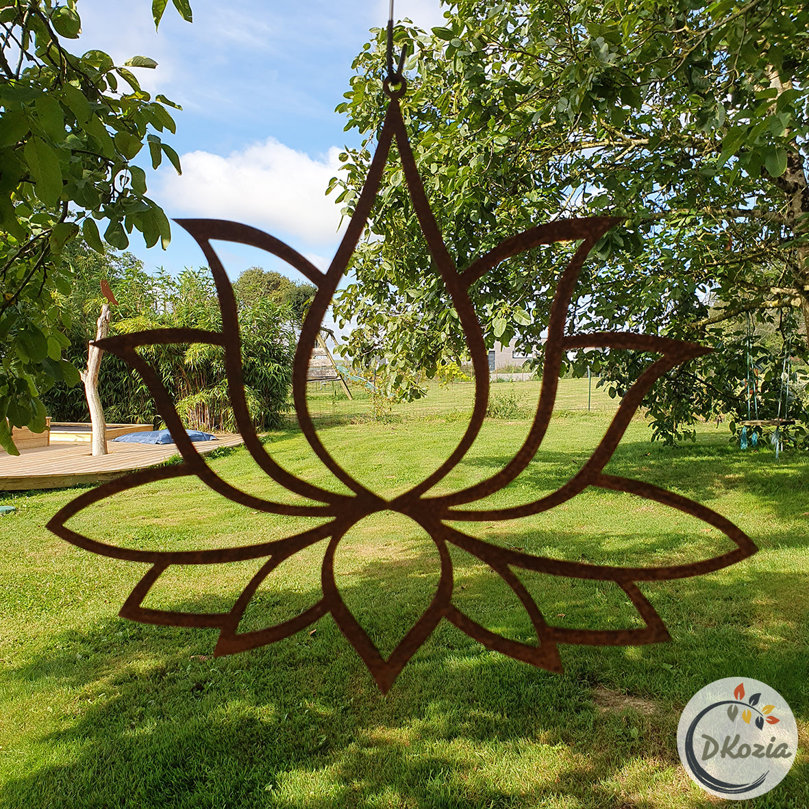 Fleur de Lotus : Symbole de Sérénité en Acier Corten