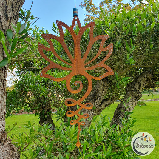 Unalome et Lotus : Le Chemin de l'Éveil en Acier Corten