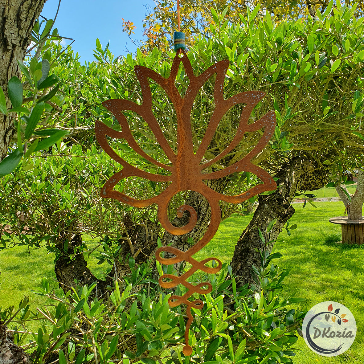 Unalome et Lotus : Le Chemin de l'Éveil en Acier Corten