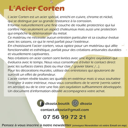 Unalome et Lotus : Le Chemin de l'Éveil en Acier Corten