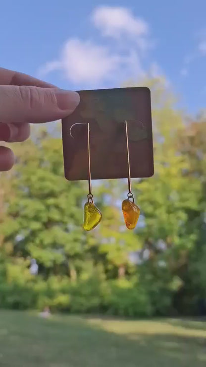 Boucles d’oreilles artisanale en verre